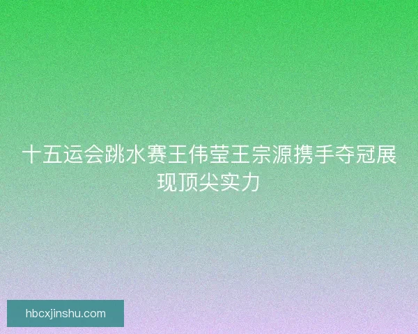 十五运会跳水赛王伟莹王宗源携手夺冠展现顶尖实力