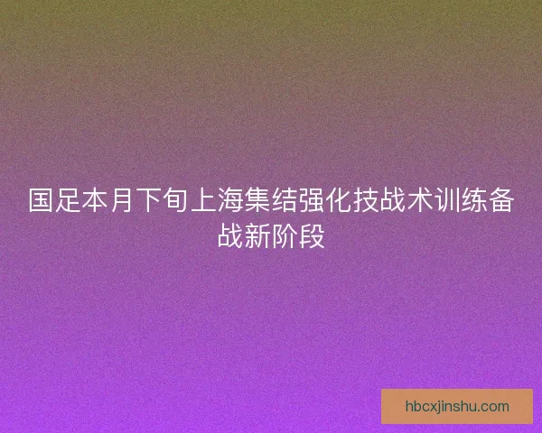 国足本月下旬上海集结强化技战术训练备战新阶段